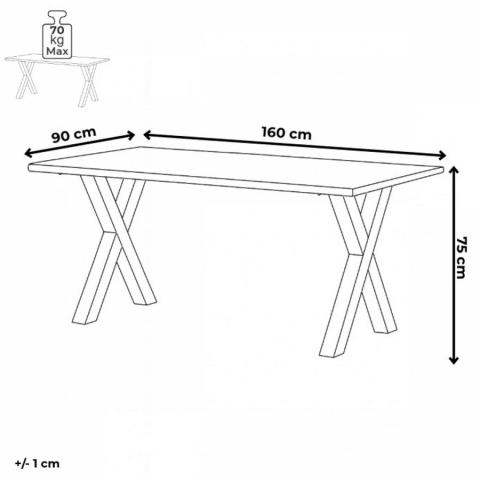 Jídelní stůl 160x90cm, masiv, dub, DS-X160 DUB
