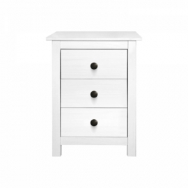 Komoda 3 zásuvky TORINO bílá, kovové úchytky
