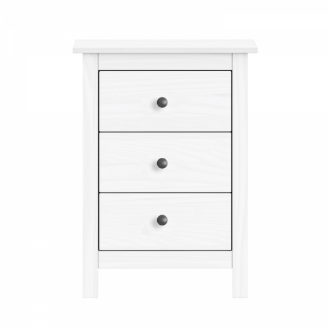 Komoda 3 zásuvky TORINO bílá, kovové úchytky
