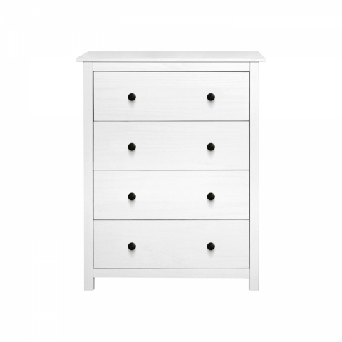 Komoda 4 zásuvky TORINO bílá, kovové úchytky