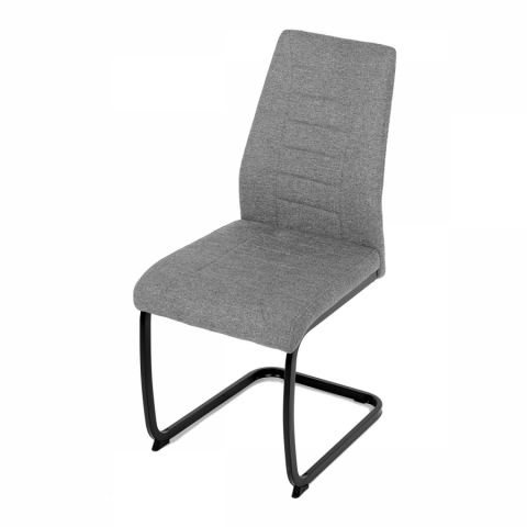 Jídelní židle stříbrná látka černé kovové nohy DCL-438 GREY2 