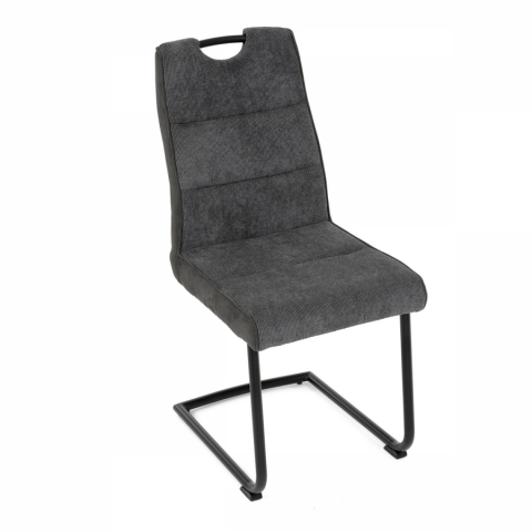 Jídelní židle šedá látka černý kov HC-972 GREY2 