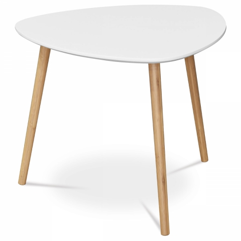 Konferenční stolek 55x55 x45 bílý nohy přírodní odstín AF-1134 WT 