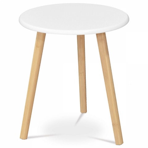 Konferenční stolek 40x40 x45 bílý nohy přírodní odstín AF-1142 WT 