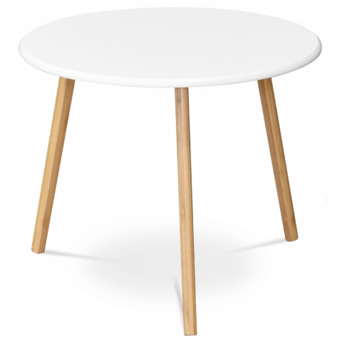 Konferenční stolek 60x60 x50 bílý nohy přírodní odstín AF-1144 WT 