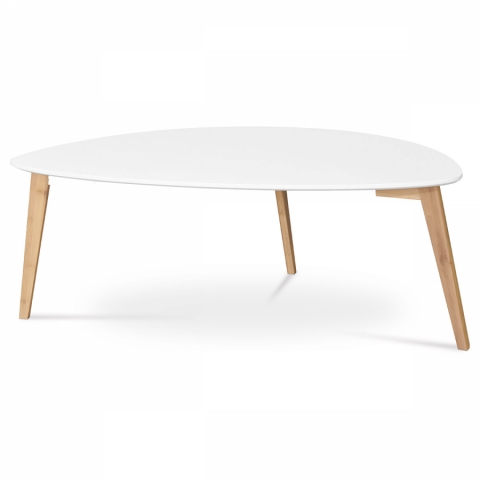 Konferenční stolek 120x60 x45 bílý nohy přírodní odstín AF-1184 WT 