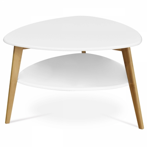 Konferenční stolek 78x77 x50 bílý nohy přírodní odstín AF-1192 WT 