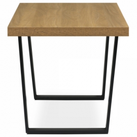 Jídelní stůl, 160x8x760 cm, MDF deska, dýha dub, kovové nohy, černý lak HT-514 OAK