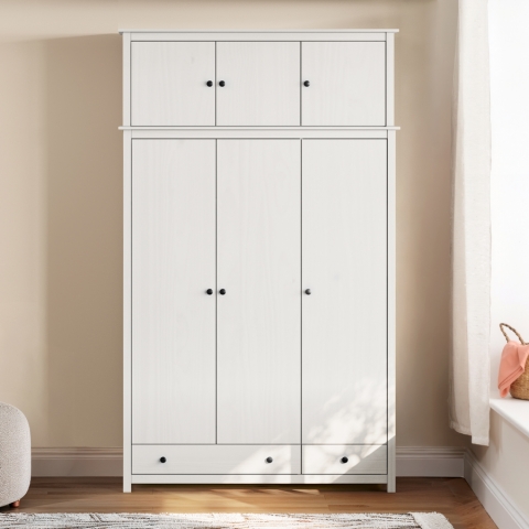 Nástavec 3dveřový TORINO bílý, kovové úchytky