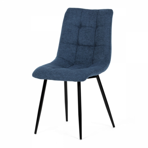 Jídelní židle modrá látka černé kovové nohy DCL-193 BLUE2 