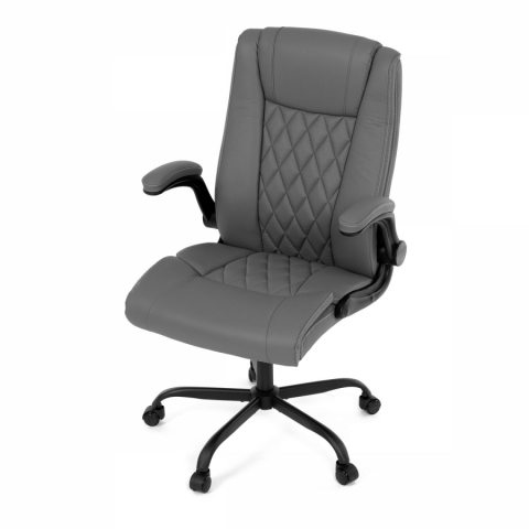<![CDATA[Kancelářská židle šedá ekokůže kolečka na tvrdé podlahy KA-Y344 GREY Autronic]]>
