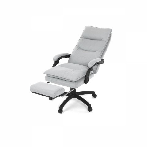 Kancelářské židle křeslo s podnožkou světle šedá látka KA-Y350 SIL 