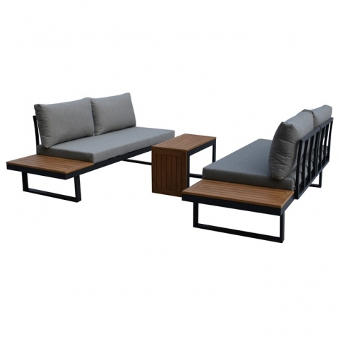 Zahradní moderní sestava hliník, látka šedá, AZS-G1924 GREY