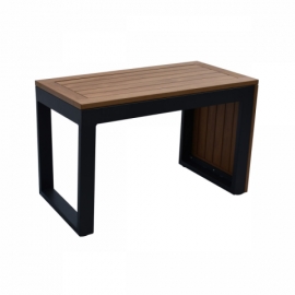 Zahradní set šedý textilen, hliník, šedá barva, polywood světle hnědá barva AZS-G1924 GREY