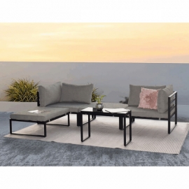 Zahradní sestava, kov, látka, šedá, AZ-L1761 SIL