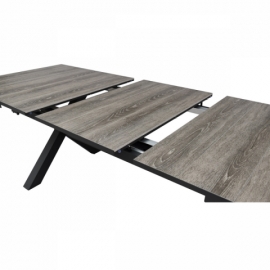 Stůl zahradní rozkládací, keramická deska v dekoru dub 200+60x100x77 cm, hliníková konstrukce AZT-G1920 GREY