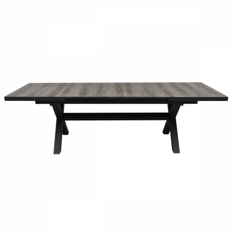 Zahradní stůl rozkládací 200-260x100cm, hliník, slinutá keramika, šedá, AZT-G1920 GREY