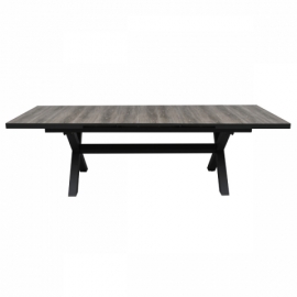 Zahradní stůl rozkládací 200-260x100cm, hliník, slinutá keramika, šedá, AZT-G1920 GREY