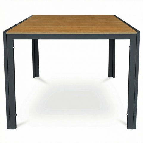 Zahradní stůl 90x90cm, kov, polywood, hnědá, AZT-S1209 OAK