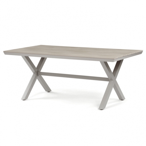 Zahradní stůl 180x100cm, hliník, polywood, béžová, AZT-S1510 OAK