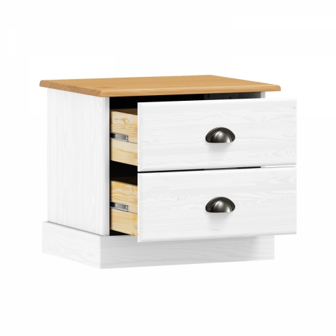 Noční stolek masiv borovice STANFORD bílý lak