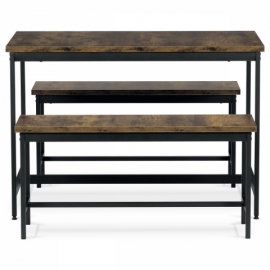 Jídelní set 1+2, rozměr stolu 110x60x75, rozměr lavice 98x30x47, MDF, barva staré dřevo AUT-G1175 OLW