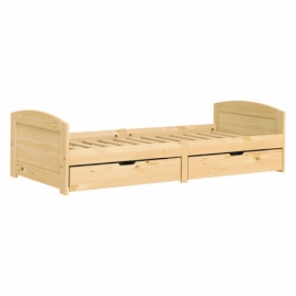 Postel 90x200 masiv borovice vč. roštu se zásuvkami MARIA 
