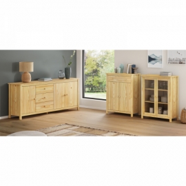 Vitrína masiv borovice 2 prosklené dveře TORINO 