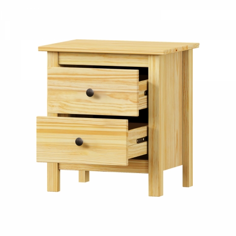 Noční stolek masiv borovice TORINO kovové úchytky 