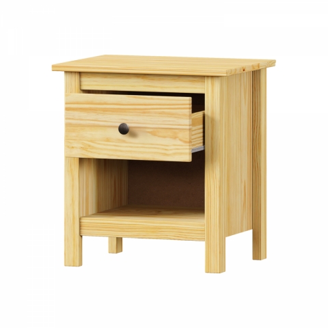 Noční stolek masiv borovice kovové úchytky TORINO 