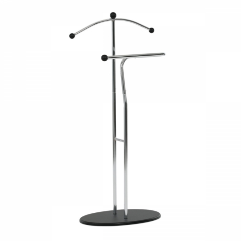 Němý sluha 110 cm masiv černé moření kov chrom 83213 CRBK 