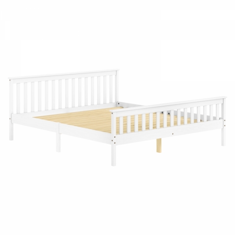 Manželská postel masiv borovice 180x200 bílá lakovaná TORINO 
