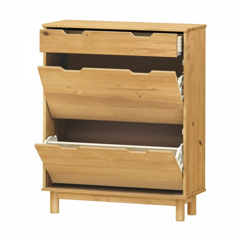 Výklopný botník masiv borovice 2 výklopy vosk BONITO