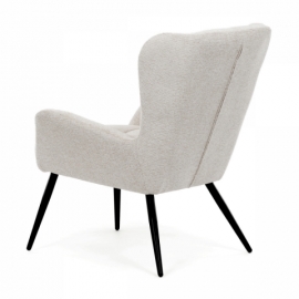 Křeslo ušák, béžová, látka, AK-H9206 CRM2