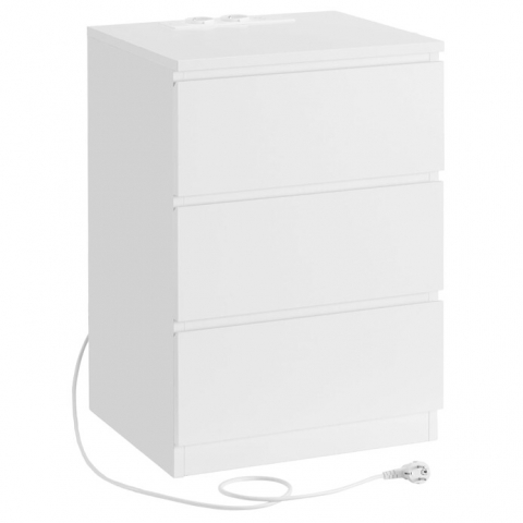 Noční stolek 40x35x59cm, mdf, bílá, ANT-E1161 WT