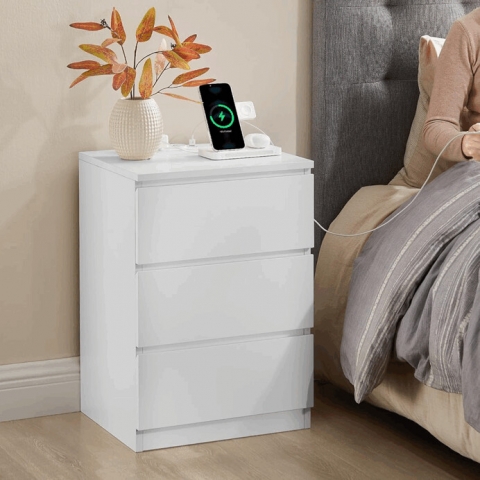 Noční stolek 40x35x59 mdf bílý ANT-E1161 WT 