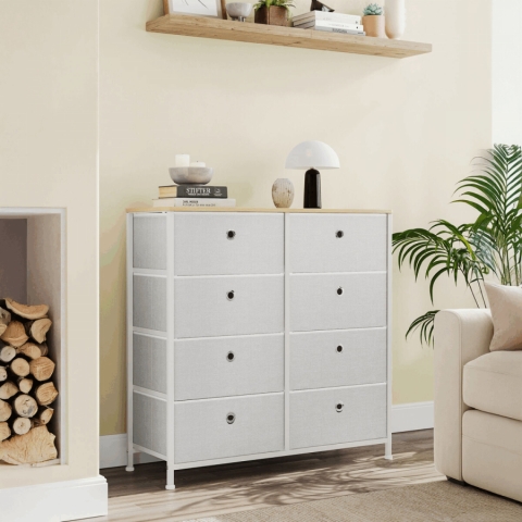 Komoda 80x30x82cm, kov, bílá, AUK-E1024 WT