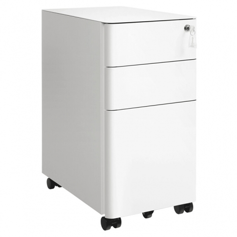 Kancelářský kontejner 30x46x59 kov bílý AUK-E1130 WT 