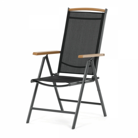 Zahradní židle, hliník, síťovina, šedá, AZC-W1408 GREY