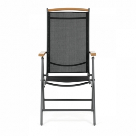 Zahradní židle, hliník, síťovina, šedá, AZC-W1408 GREY