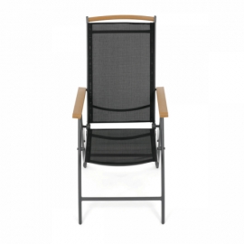 Zahradní židle, hliník, síťovina, šedá, AZC-W1408 GREY