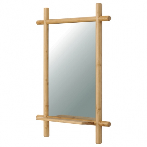 Nástěnné zrcadlo bambus přírodní masiv AZR-B027 NAT 