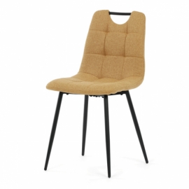 Jídelní židle žlutá látka kovové nohy černé DCL-V2017 YEL2 