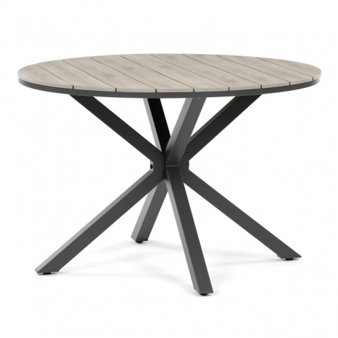 Zahradní kulatý stůl pro 4-5 osob 110 cm polywood hliník AZT-S1430 GREY