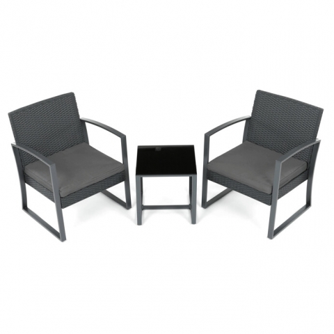 Zahradní set 1+2, polyratan, šedá, AZS-H1111 GREY