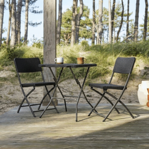 Skládací zahradní set 1+2 plast šedý kov AZS-L2161 GREY