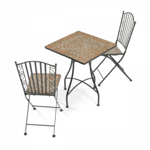 Zahradní set 1+2, kov, keramická mozaika, US1700 SET