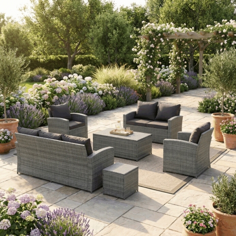 Zahradní sestava polyratan šedá AZ-F1911 GREY 