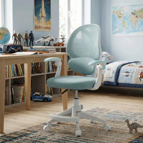 Dětská židle výškově nastavitelná modrá síťovina KA-W8008 BLUE 