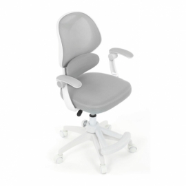 Dětská židle, výškově nastavitelná, šedá síťovina, KA-W8008 GREY
